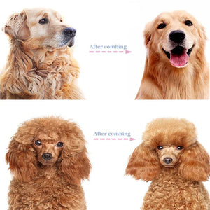 Two-sided stainless steel deshedding comb for dogs and cats