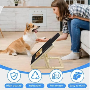 Wooden cat scratching board with built-in treat box