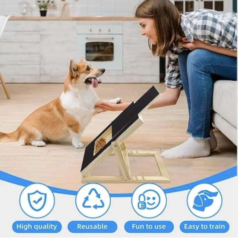 Wooden cat scratching board with built-in treat box