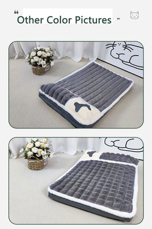 Corduroy sofa-style dog bed with removable washable cover