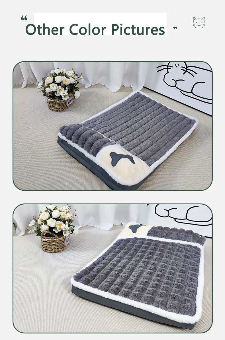 Corduroy sofa-style dog bed with removable washable cover