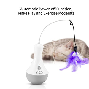 DOEL automatic feather teaser toy for interactive cat play — GoPoofy