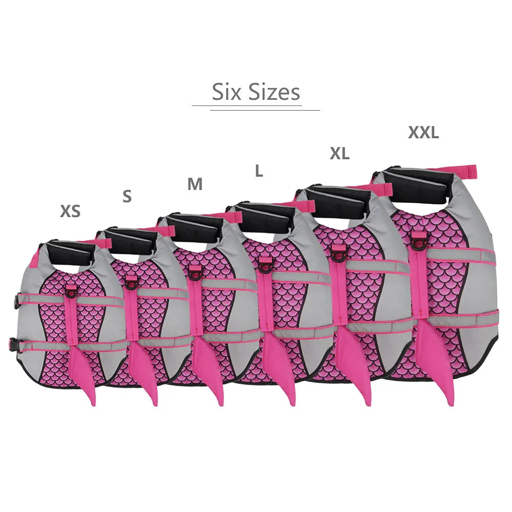 Shark-print swim vest life jacket for dogs