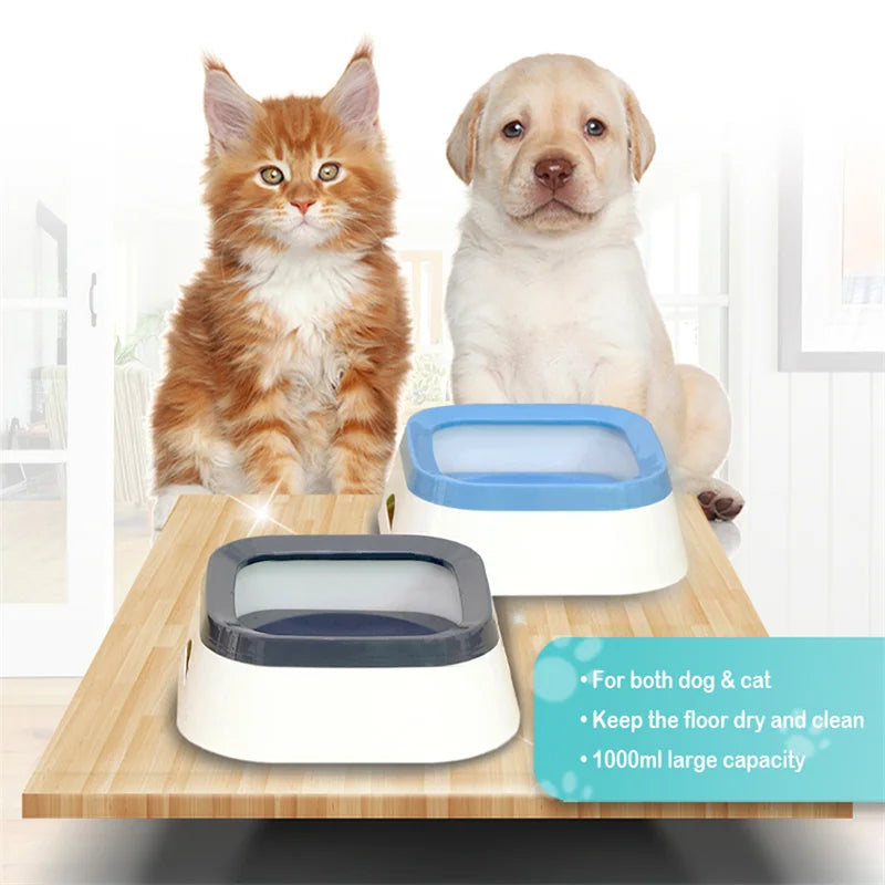 Anti-splash 1L plastic water bowl for dogs and cats