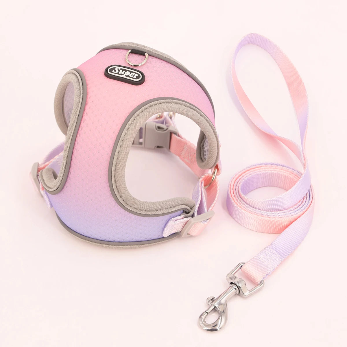 Adjustable reflective step-in vest harness for dogs and cats