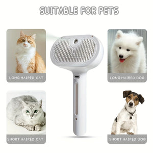 Spray mist dematting grooming comb for dogs and cats
