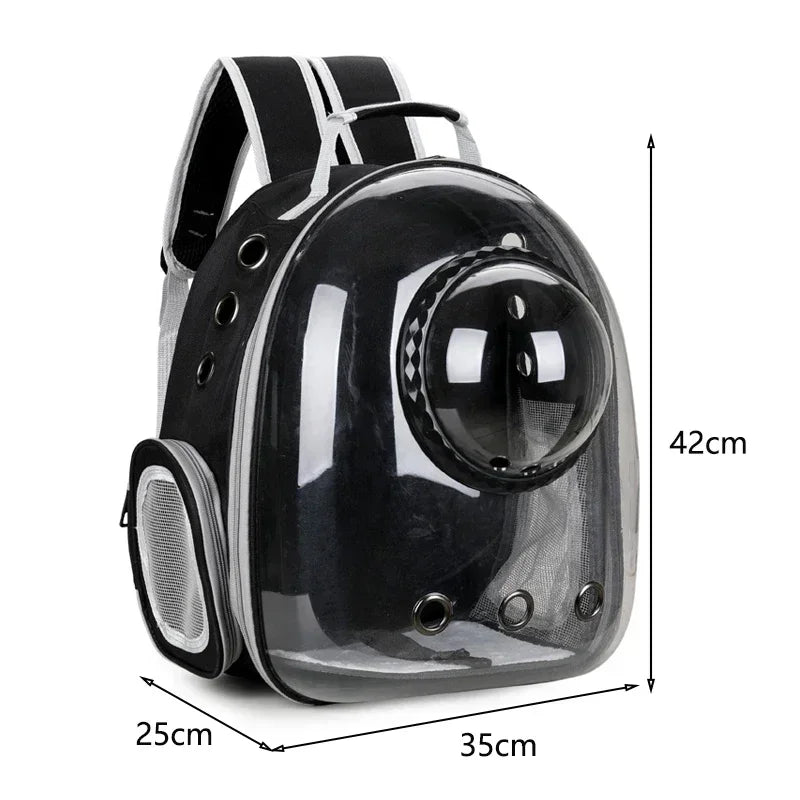 Transparent bubble backpack pet carrier for cats and small dogs