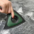 Reusable triangular pet hair remover brush for furniture and carpets