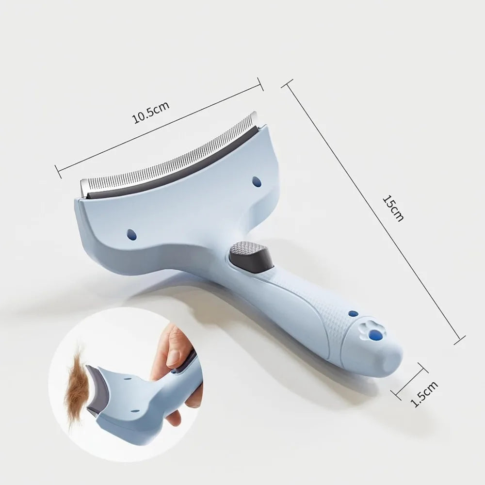 Curved deshedding grooming comb for dogs and cats