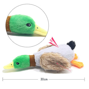 Plush duck squeaky chew toy for small to medium dogs