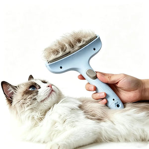 Curved deshedding grooming comb for dogs and cats