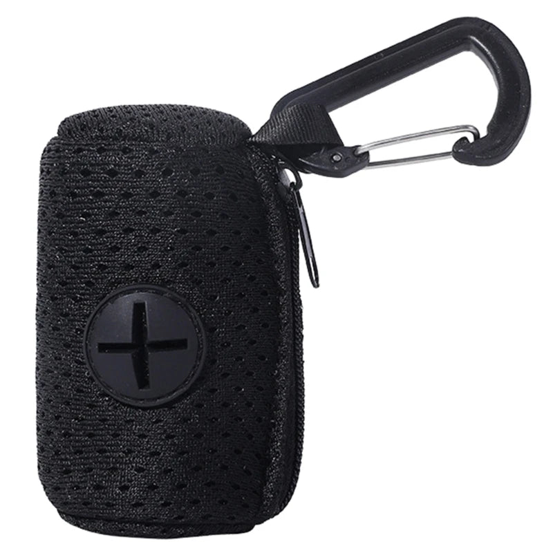 Mesh dog poop bag holder and dispenser for lead or belt