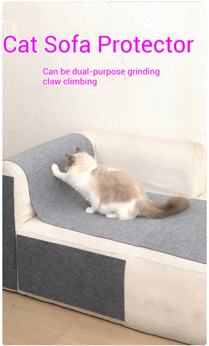 Trimmable self-adhesive scratch mat for cats to protect furniture