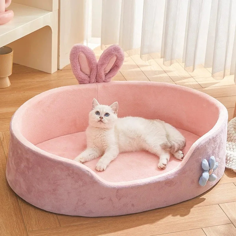 Detachable washable pet bed for dogs and cats, soft and warm for all seasons