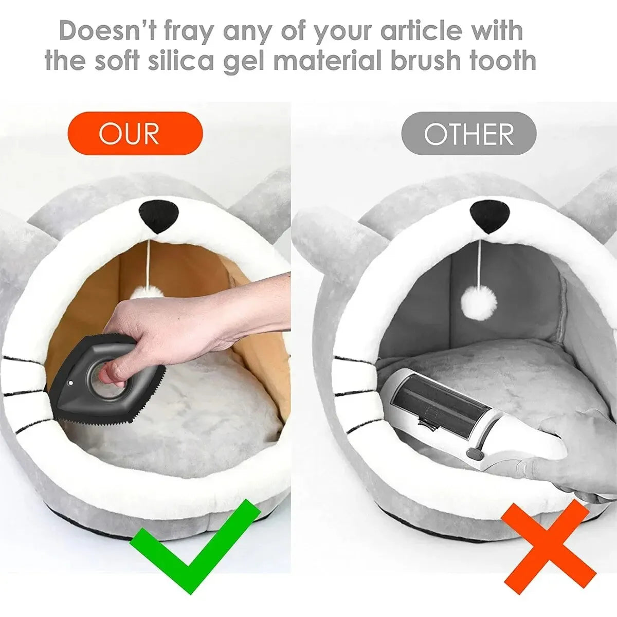 4-mode reusable pet hair remover brush for dogs and cats
