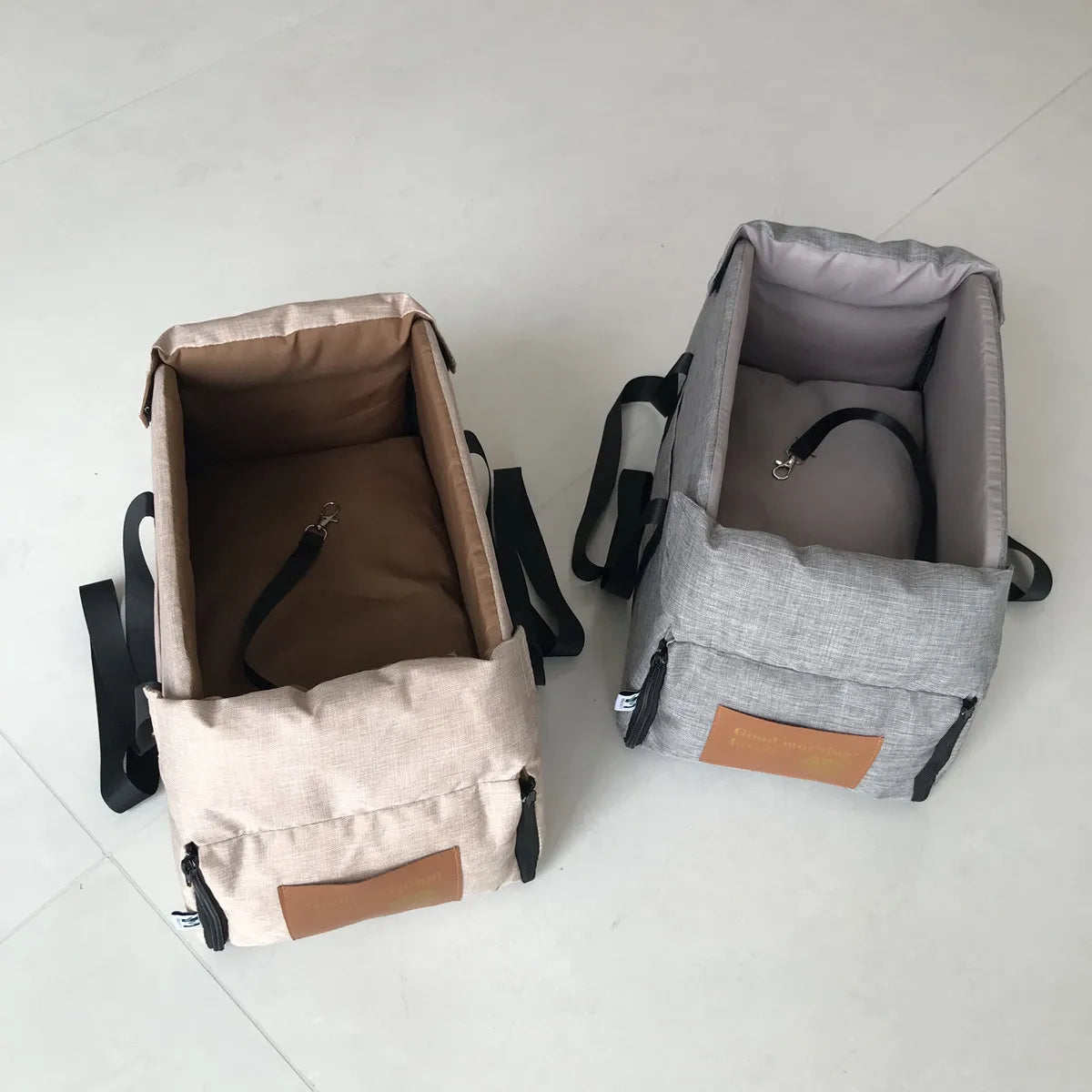 Padded car booster seat with washable cover for small dogs