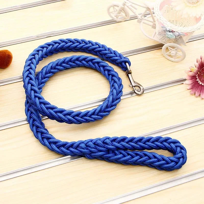 Braided nylon rope leash for medium to large dogs