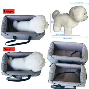 Padded car booster seat with washable cover for small dogs