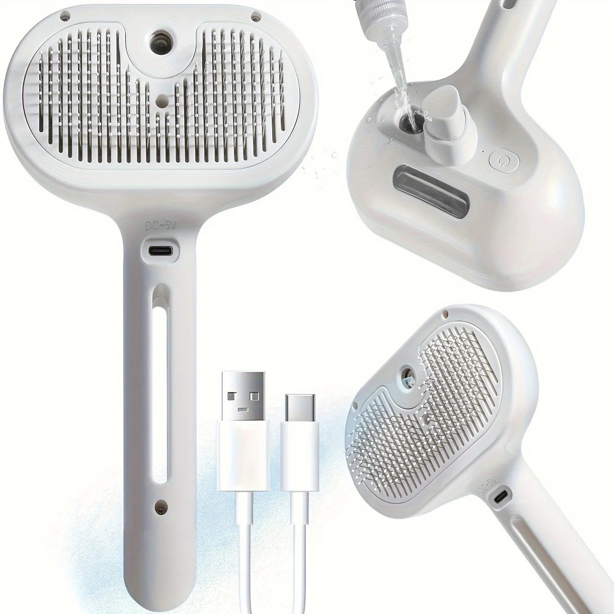 Spray mist dematting grooming comb for dogs and cats