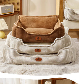 Washable corduroy pet sofa bed for small to medium dogs and cats