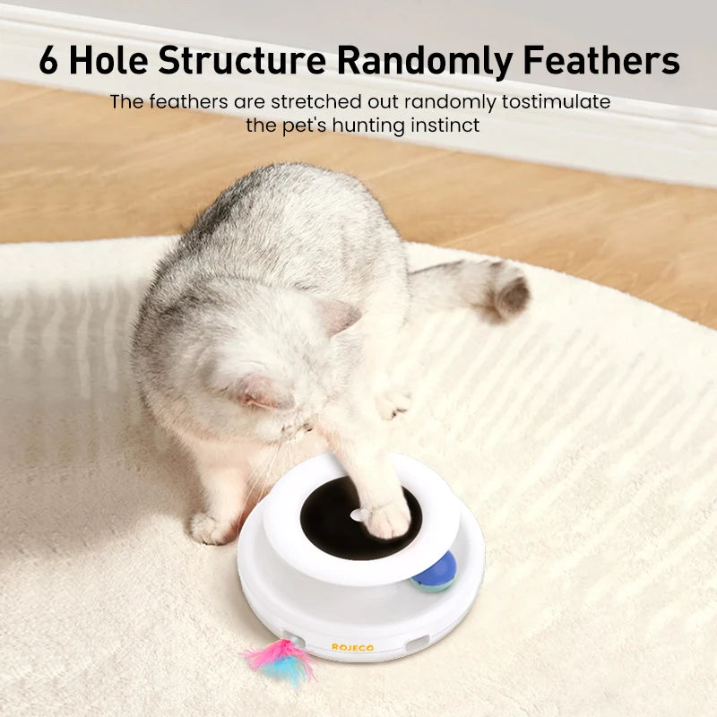 Automatic Interactive Cat Toy with Feathers & Balls