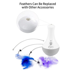 DOEL automatic feather teaser toy for interactive cat play — GoPoofy