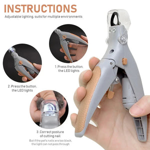 LED nail clippers for trimming dog and cat claws