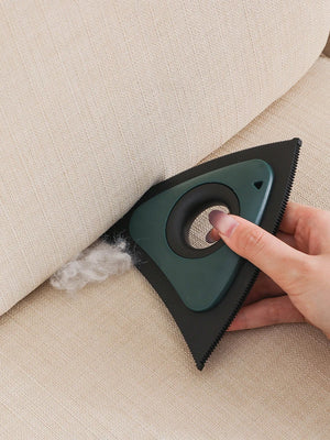 Reusable triangular pet hair remover brush for furniture and carpets